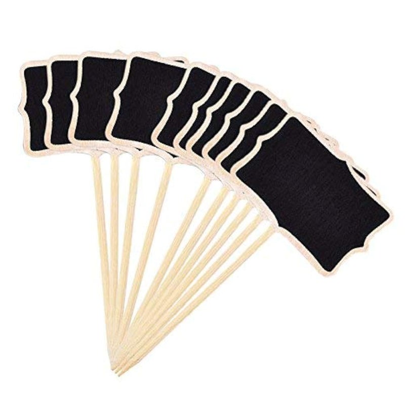 KINGLAKE 20 Pcs Wood Chalkboard Plant Tag, Wooden Stakes Plant Labels Blackboard Garden Tags - Image 1